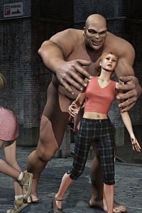 An ogre catches and fucks two 3D sluts